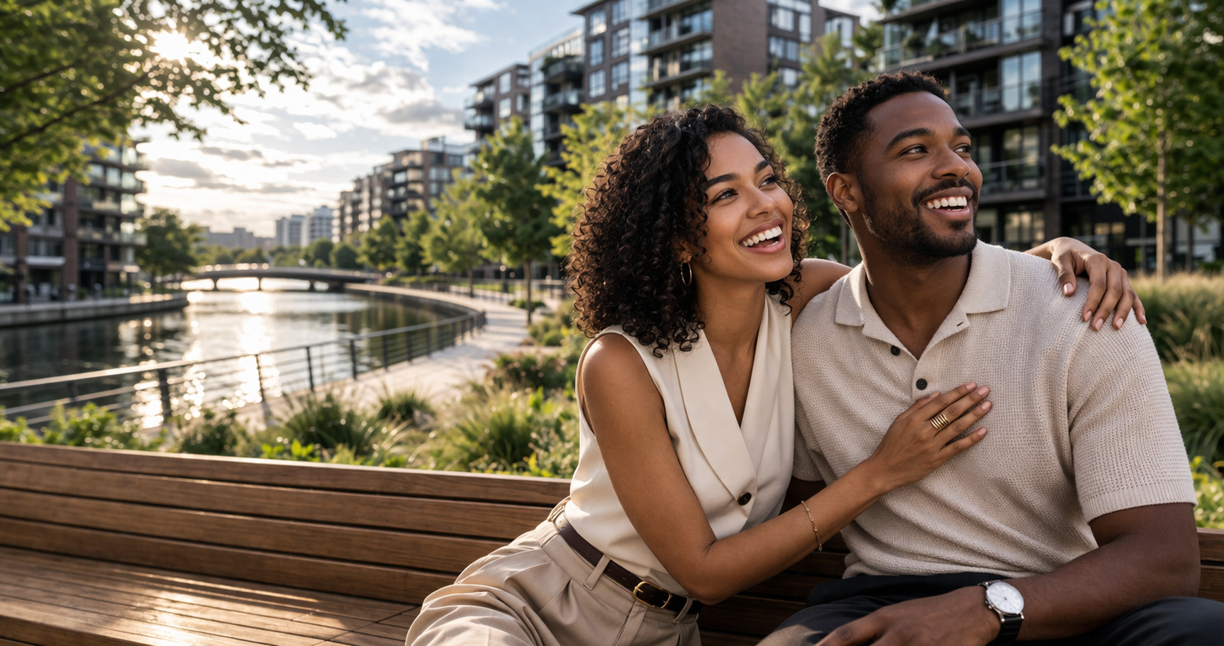 A Christian couple sharing a warm moment together outdoors