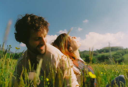 Couple smiling together